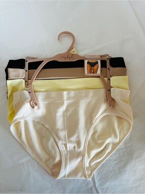 Icy Hot Women's 4-Pack Bikini Briefs - Size XL- Black, Nude, Yellow, Cream